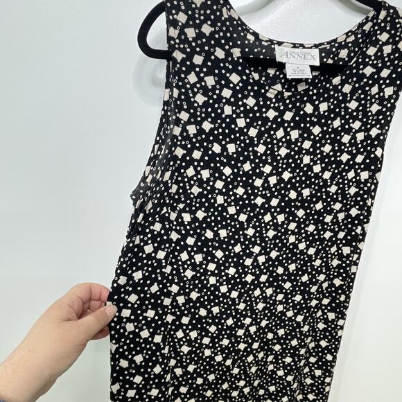 Vintage 90s Y2K Casual Corner Annex Maxi Dress Tank Slits Geo All Over Print 8 - Picture 4 of 10